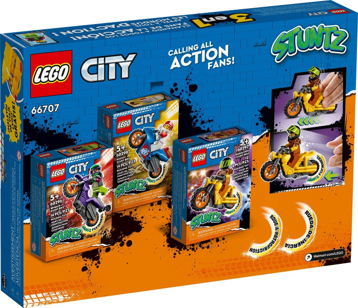 Lego City - 66707 - Pack City 3 en 1 (ensembles 60296, 60297 et 60298 avec étui de rangement) - Coffret cadeau LEGO City Stuntz