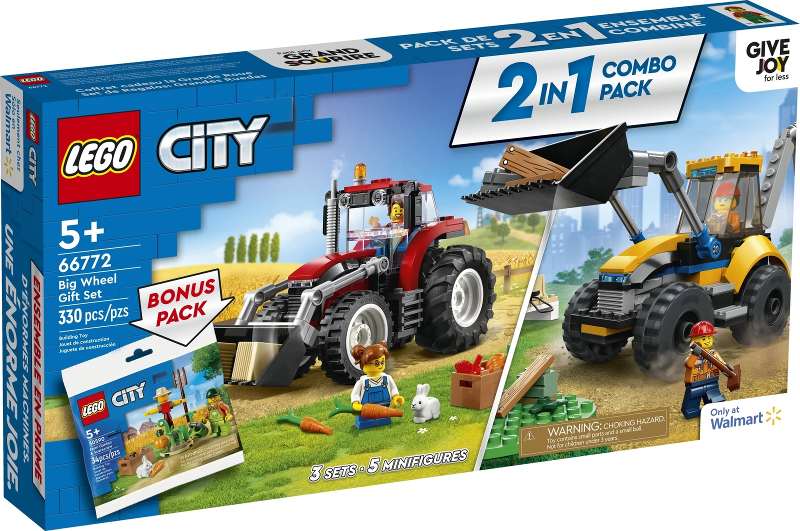 Lego City - 66772 - City Bundle Pack, 2 in 1 Combo Pack with Bonus Pack (Sets 30590, 60287, and 60385) - Big Wheel Gift Set