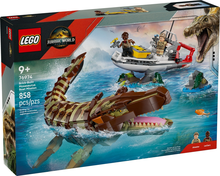 LEGO Jurassic World - 76974 - Mission bateau Mosasaurus en briques