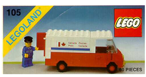 LEGO LEGOLAND - 105 - Camion Postes Canada - USAGÉ / USAGÉ