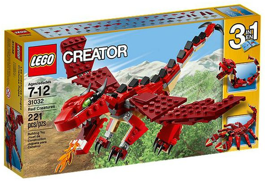 LEGO - Creator - 31032 - Red Creatures - BOITE ENDOMMAGÉE