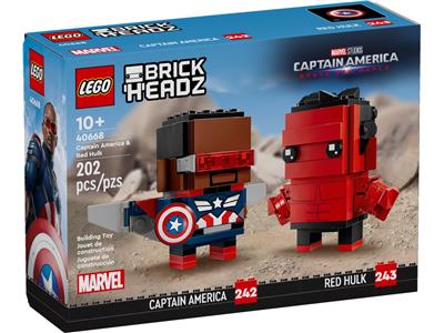 LEGO Brickheadz - 40668 - Marvel Super Heroes Captain America & Red Hulk Figures
