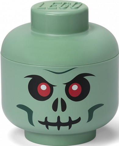LEGO Licensed Products - 4031 - Minifigure Head Storage Container Small - Skeleton Skull Sand Green