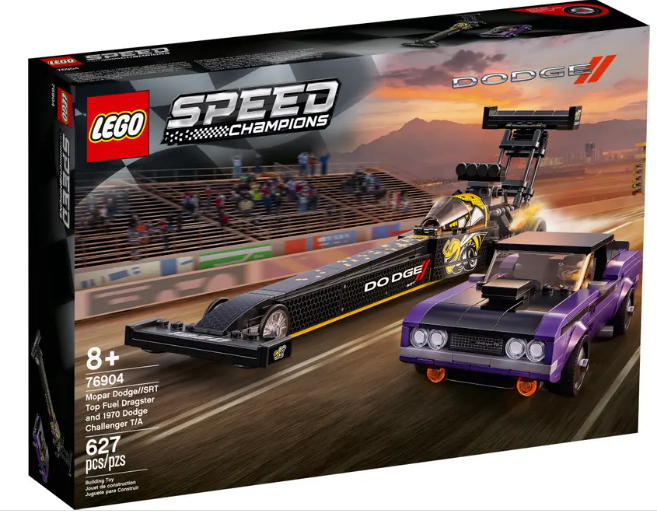 LEGO Speed Champions - 76904 - Mopar Dodge//SRT Top Fuel Dragster and 1970 Dodge Challenger T/A USED/USAGÉ