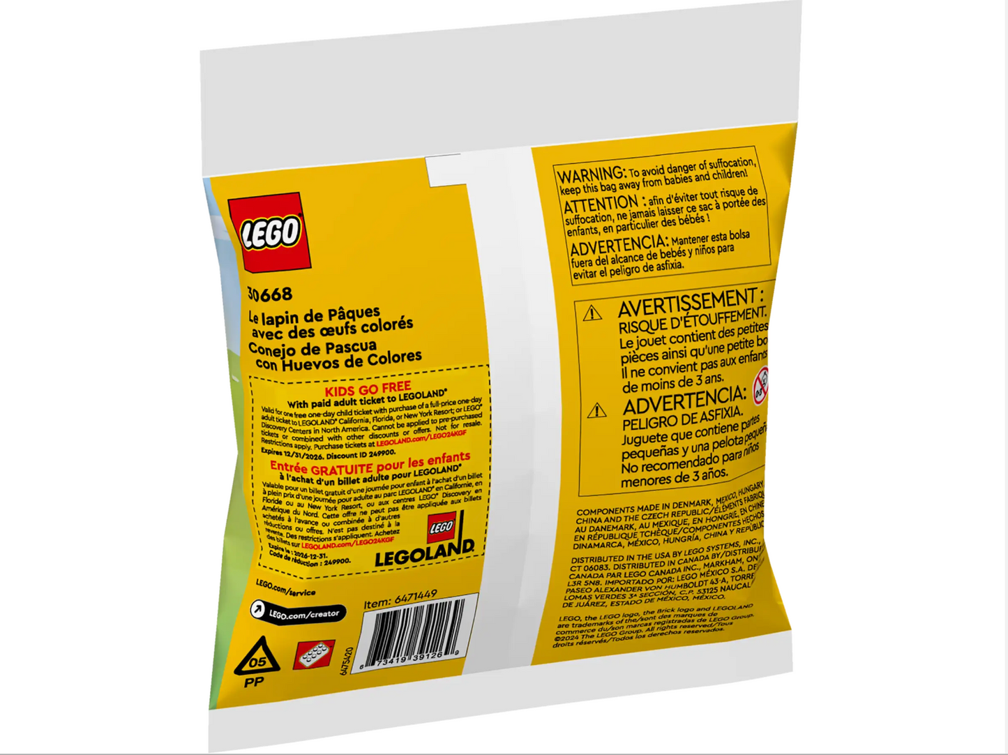 LEGO Creator - 30668 - Lapin de Pâques avec œufs colorés - POLYBAG