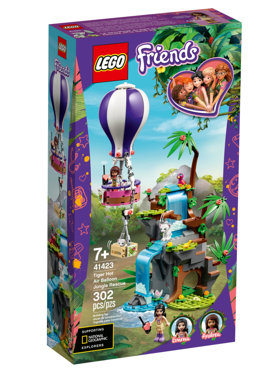LEGO Friends - 41423 - Tiger Hot Air Balloon Jungle Rescue