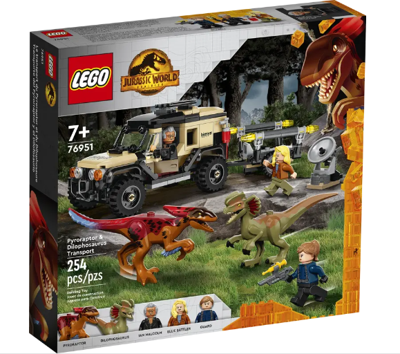LEGO jurassic World - 76951 - Pyroraptor & Dilophosaurus Transport